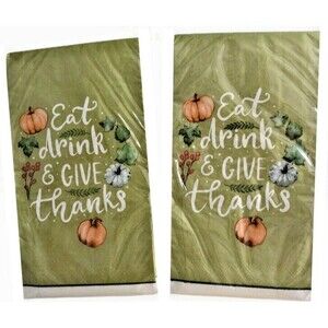 Fall Thanksgiving Paper Napkins Guest Bath Towels Buffet Decoupage 20 ct. 2 pk